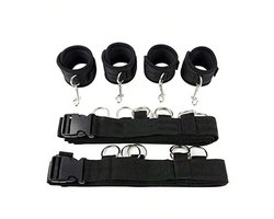 Bdsm Band Verstelbare Hand, Nek En Been Strekken Klassieke Zwarte Nylon Buiten Fitness Hangende Oefening Armband, Paar Geschenk
