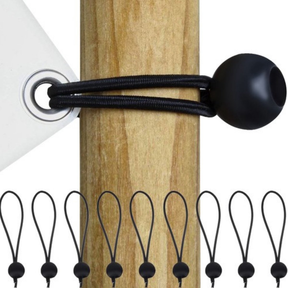 Gardlov Spanelastieken met ballen - 20x stuks - kunststof/nylon - voor dekzeil en transport