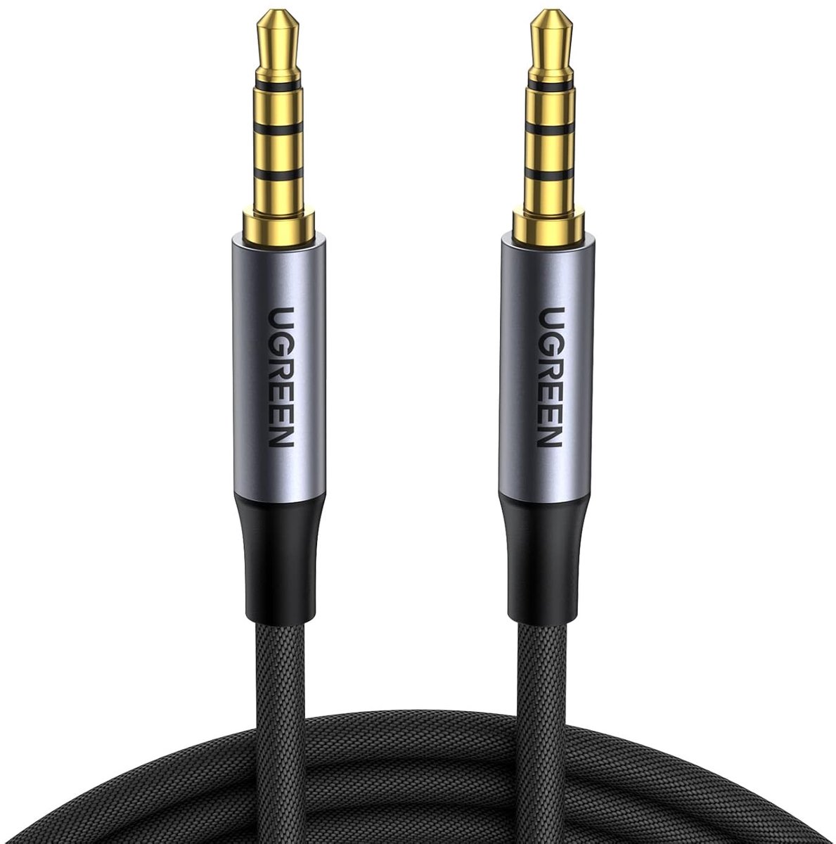 3.5mm Aux Kabel Nylon Audio Jack Kabel met Microfoonfunctie 1M