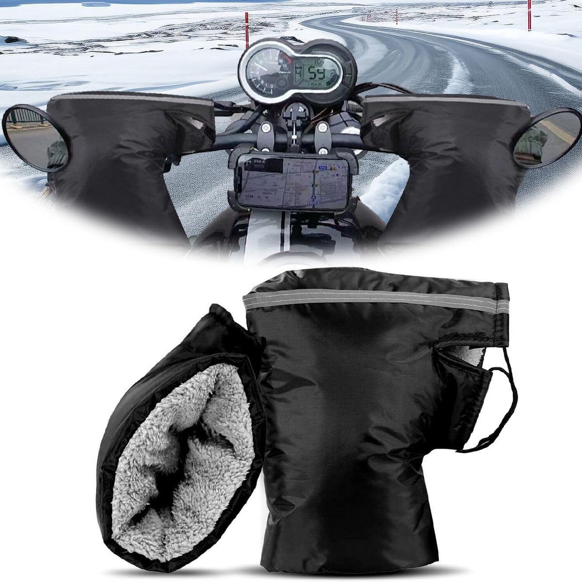 Stuur handschoenen fiets handschoenen winddicht en waterdicht winter motorhandschoenen