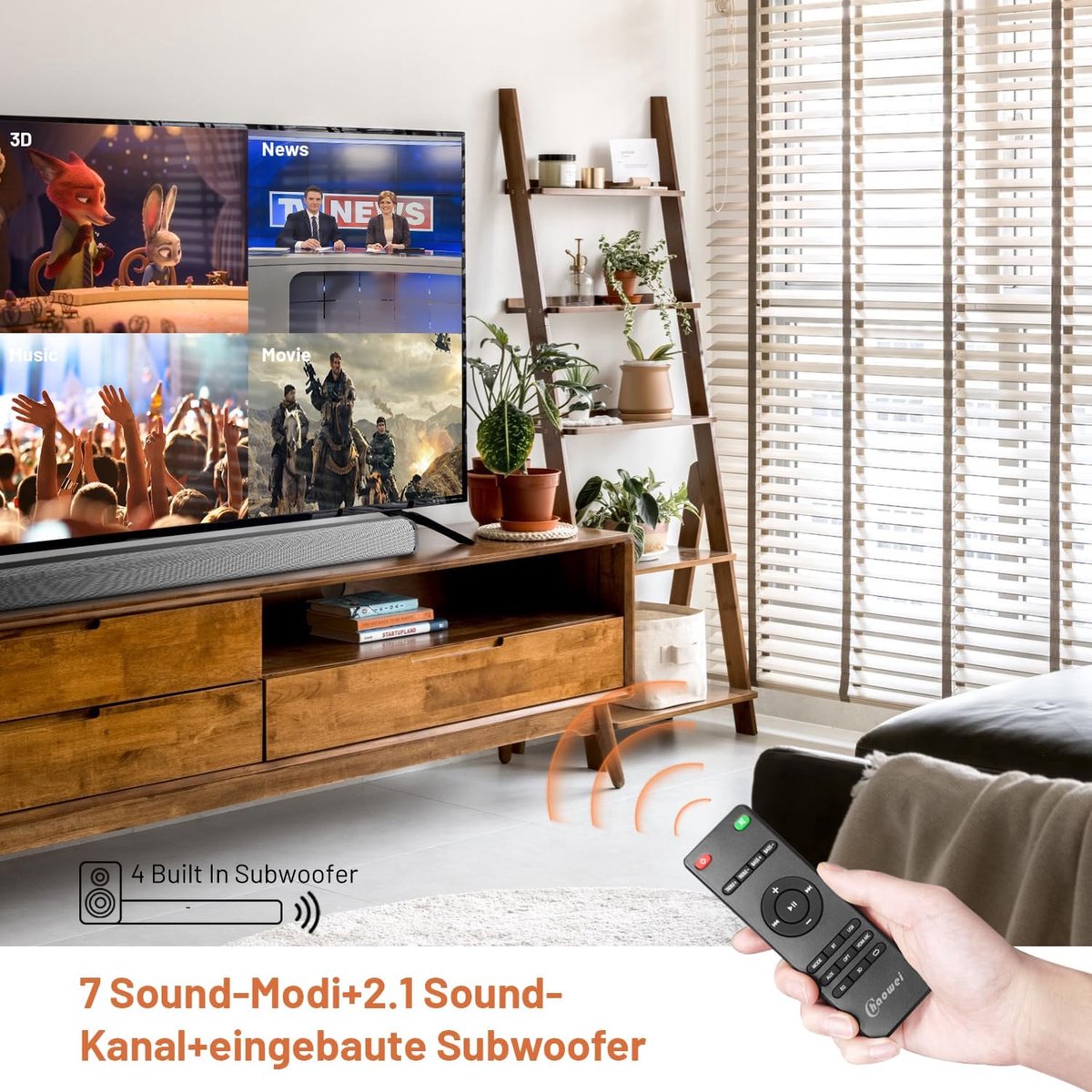 100W Soundbar met Ingebouwde Subwoofer - afbeelding 2