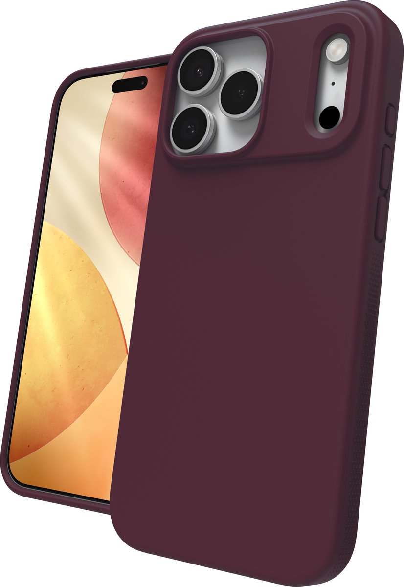 Zagg Manhattan Snap Hoesje Geschikt voor Apple iPhone 17 Pro Max - Compatibel met MagSafe - Siliconen Back Cover - Grafeen - Rood