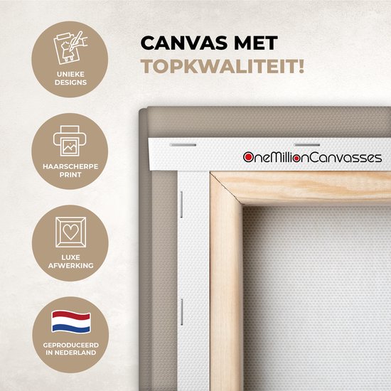 Peinture sur toile 120x80 cm - Décoration murale Japandi - Beige - Moderne - Décoration murale salon - Décoration chambre - Accessoires de chambre - Peintures sur toile