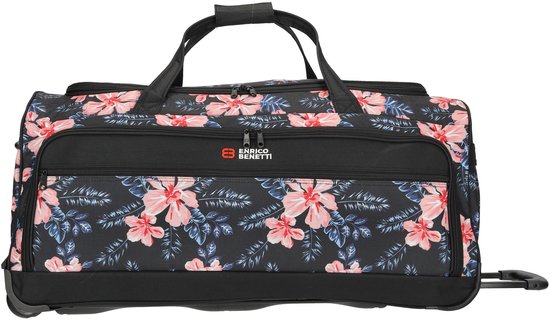 Enrico Benetti Santa Cruz Wieltas 75 cm - Reistas 101 Liter - Zwart-Bloem