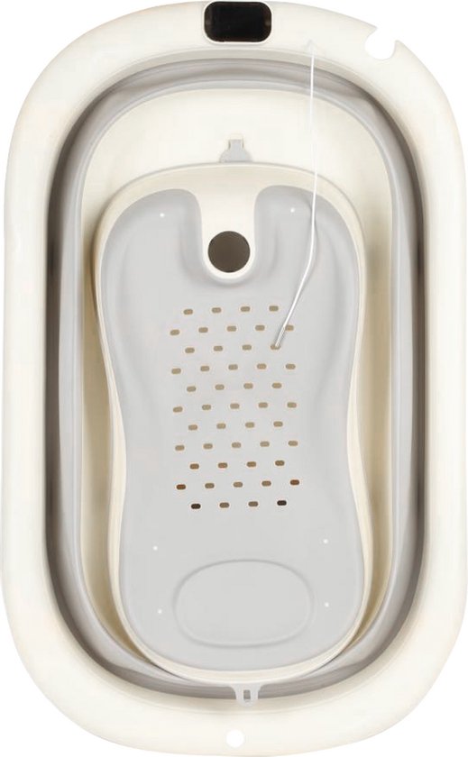 PIPIPOXER Opvouwbaar babybadje met digitale thermometer en badzitje geschikt voor baby's van 0 tot 36 maanden Grijs van Merkloos — afbeelding 5
