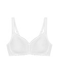 Witte beha van Triumph met kanten versiering langs de cups en onderrand.