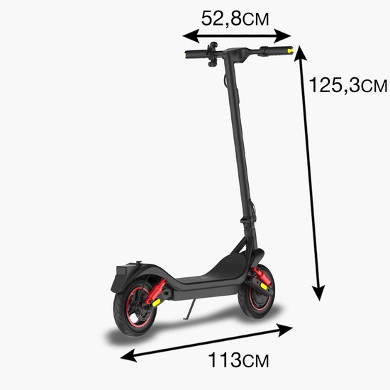 Wispeed - Airo V16 - Elektrische Step - 60km bereik - Dubbele vering - 25 km/u - 700W Motor - 10” Luchtbanden - LED Display - Schijfrem - Zwart
