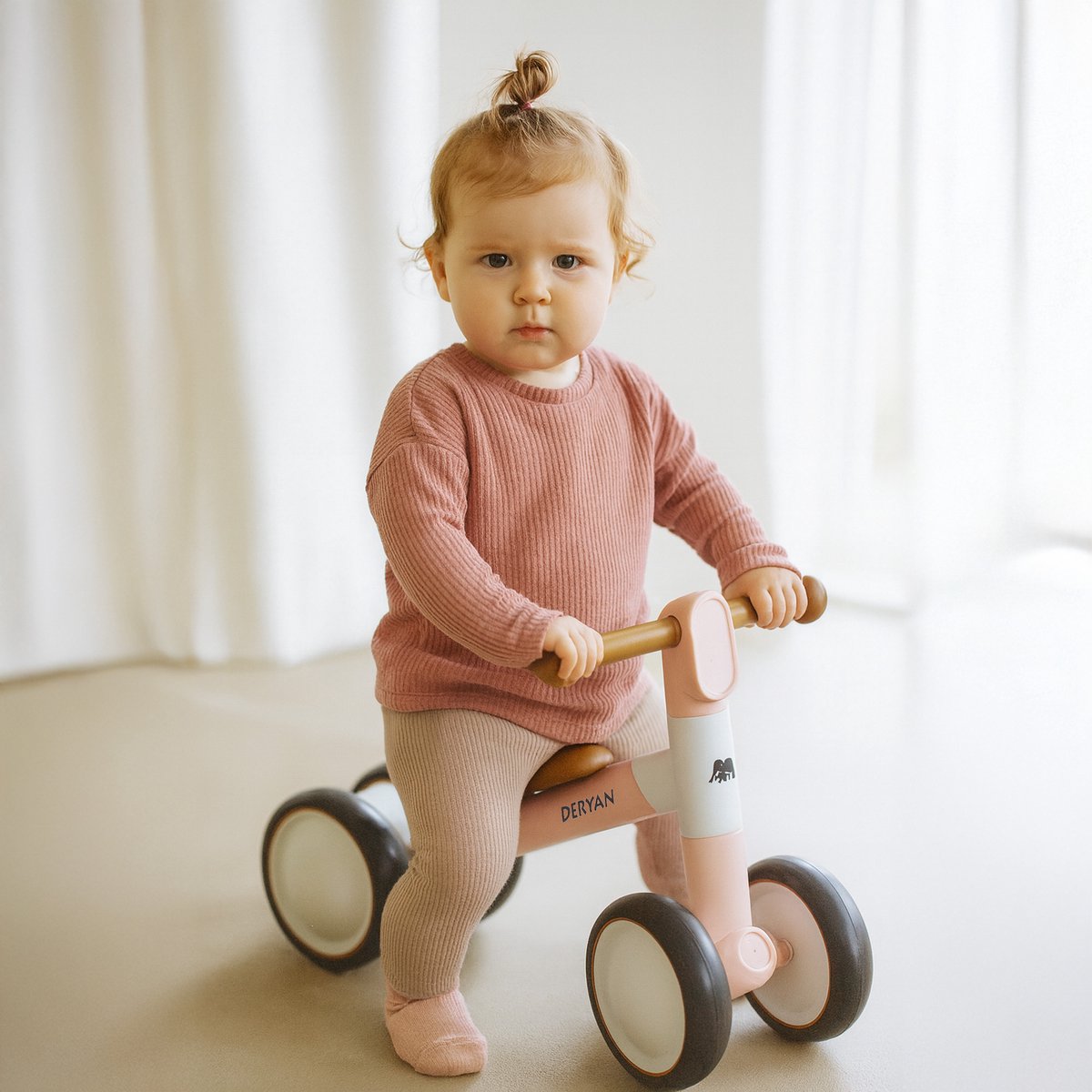 Deryan Milo Luxe Loopfiets - Peuterfiets voor 1 tot 3 Jaar - Roze thumbnail 3