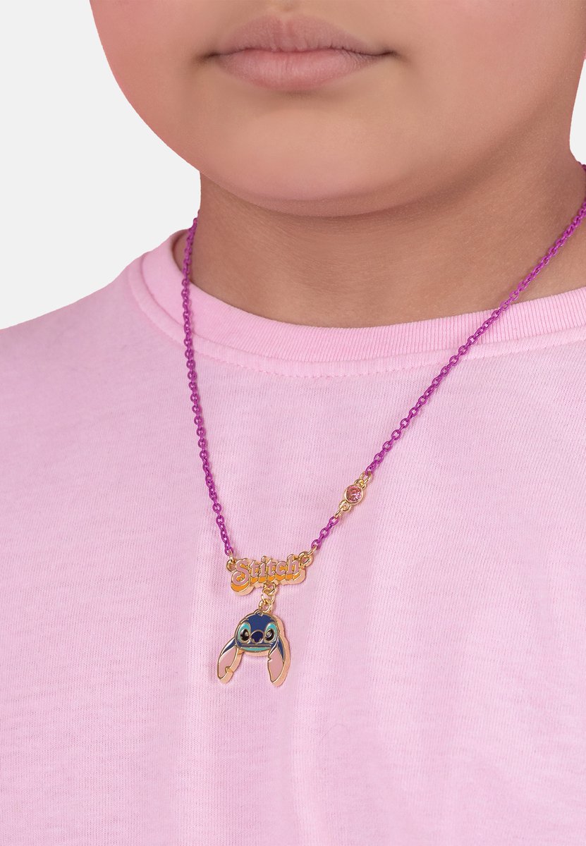 Disney Stitch Pink, purple and blue enamel Costume Necklace