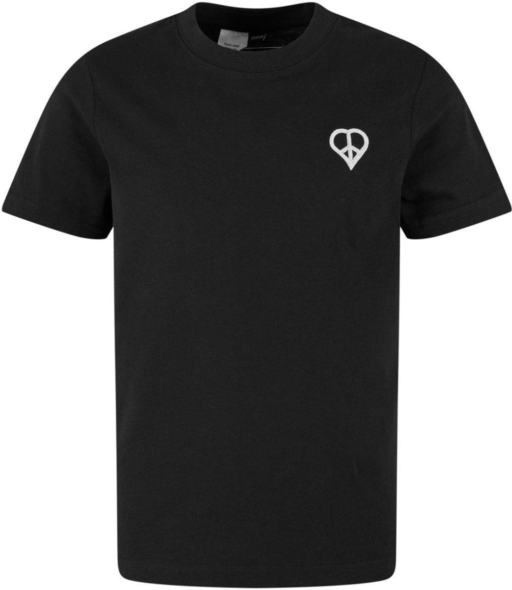 Mister Tee Peace Lovesign EMB Kinder Tshirt Kids 158/164 Zwart