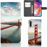 Geschikt voor Samsung Galaxy A70 Flip Cover Golden Gate Bridge