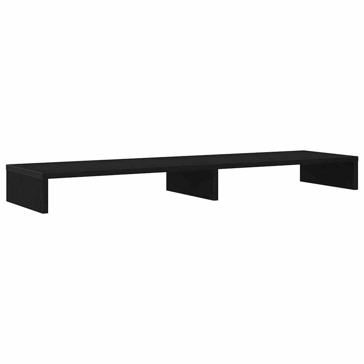 vidaXL - Monitorstandaard - Zwart - Eiken - 100x27x10 - cm - Bewerkt - Hout