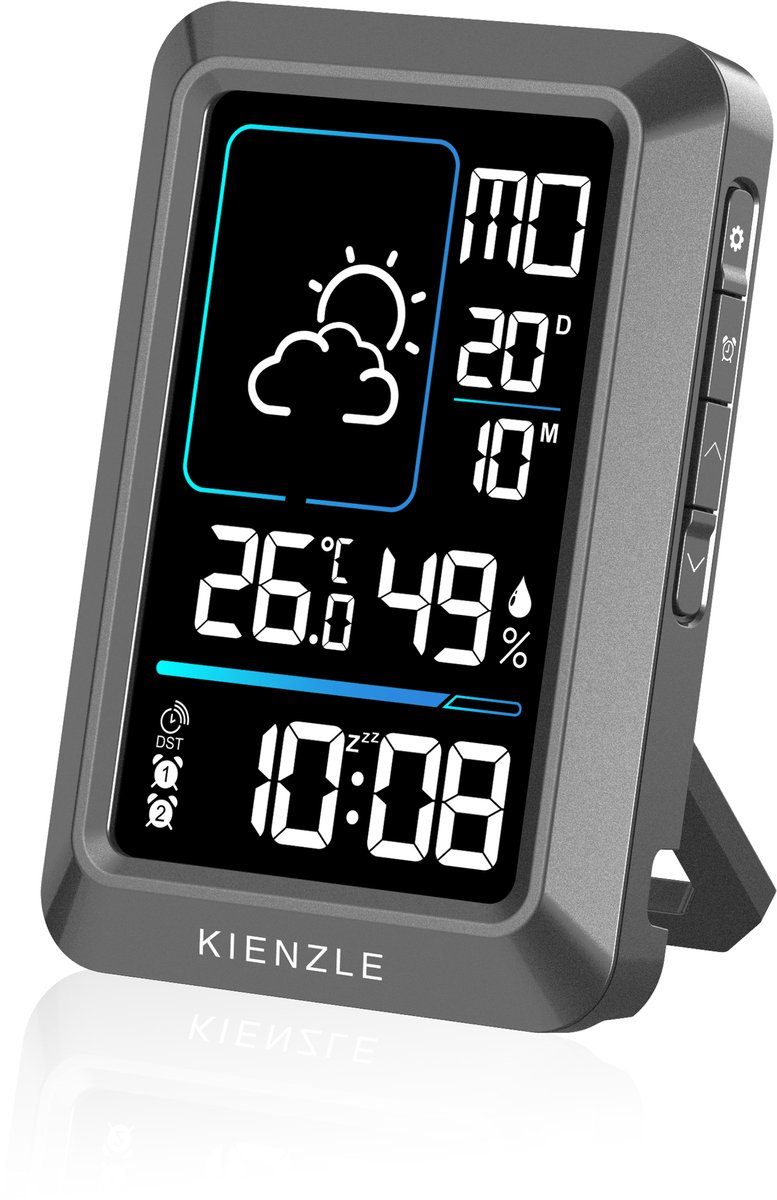 Kienzle Weerstation - Compact - Grijs - Thermo-, Hygrometer - Weersvoorspelling - Voor Binnen