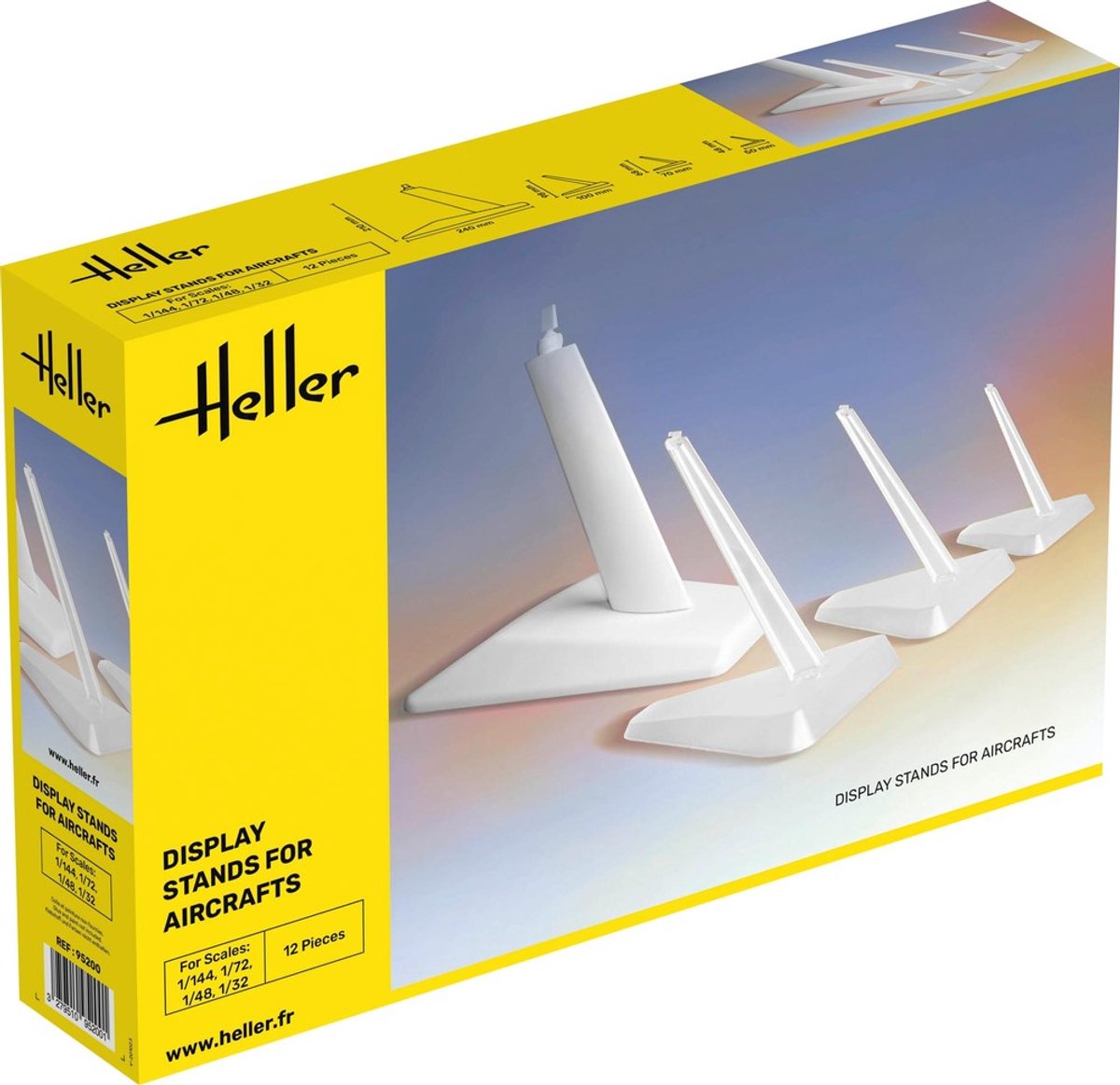 Heller Hobbybasisvoorwerp - 95200 Display Standaard voor Modelbouw Vliegtuigen - 4X Houder