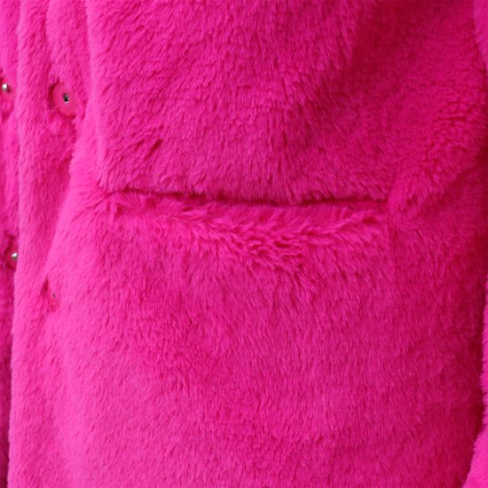 Manteau en fausse fourrure rose Joya Kids pour Adultes | Manteau de Bont pour femme | Mauvais manteau de fourrure de proxénète | Chaud et doublé | Avec Boutons-pressoirs et poches | Déguisements | Costume d'Halloween et de Carnaval | Taille L