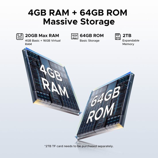 DOOGEE TAB A9+ VIP - Tablet - 20GB RAM +64GB ROM /2TB TF - 11 Inth + 90Hz IPS - Android 15 - 8580 mAh - Unisoc T7200 - 5Gz WiFi - Dubbele luidsprekers - Muis/toetsenbord/hoesje/geharde film - Grijs van Merkloos — afbeelding 5