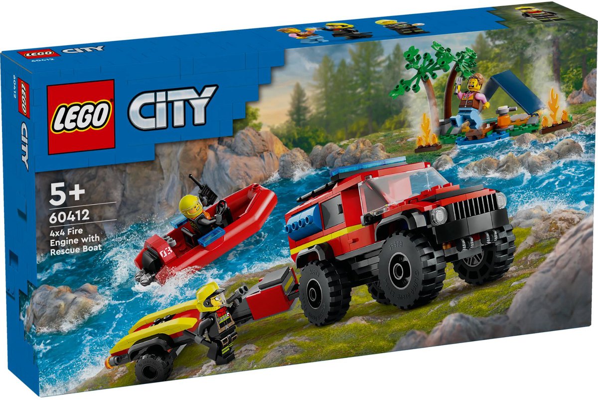 LEGO City 4x4 brandweerauto met reddingsboot - 60412