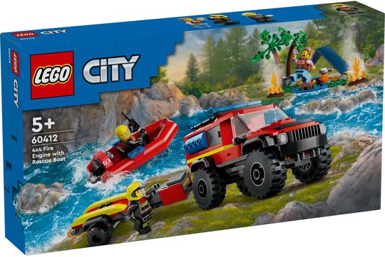 LEGO City 4x4 brandweerauto met reddingsboot - 60412