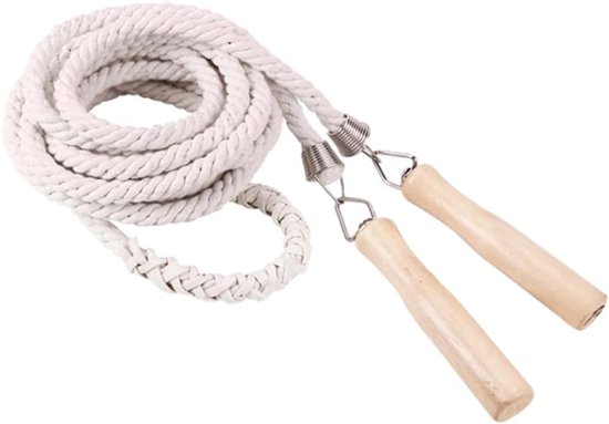 Springtouw - Springtouw voor meerdere spelers - Geschikt voor kinderen vanaf 14 jaar - Geschikt voor 2 tot 4 personen - 5 meter lang - Beige