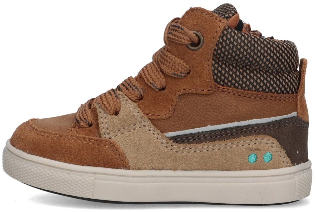 BunniesJR 225751-414 Jongens Hoge Sneakers - Bruin - Leer - Klittenband