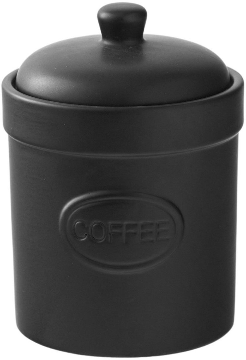 Bia collectie zwart stenen matte voorraadpot voor Koffie 12 x 16 cm Storage jar in Matte black for Coffee