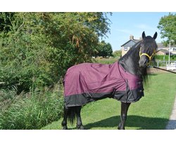 Regendeken luxe 150 gram Zwart/wine red Buitendeken