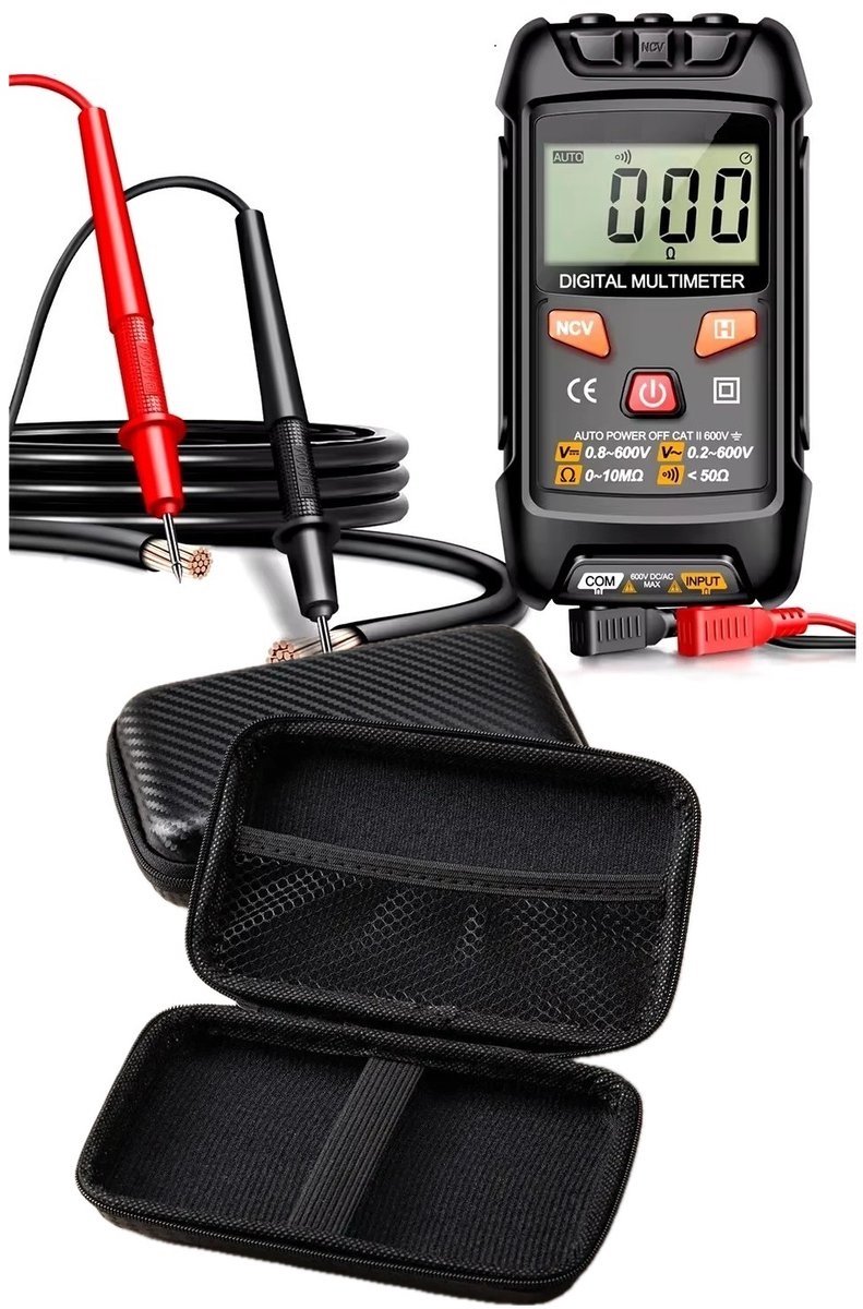 Digitale Multimeter met NCV functie – Automatisch bereik – Incl. tas & batterijen – Compact en gebruiksvriendelijk