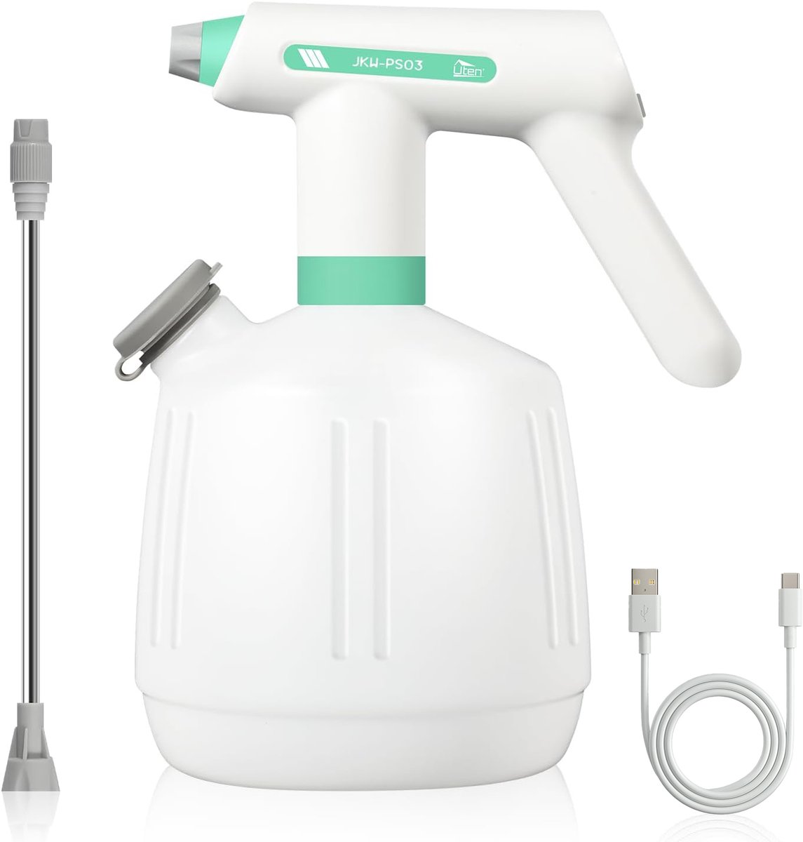 Uten JKW-PS03 Elektrische Drukspuit - 2 liter - voor bewatering, onkruidbestrijding, schoonmaken en auto detailing - Incl. USB-C laadkabel