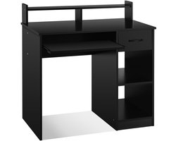 “Computerbureau – Met Opberglade, 2 Planken en Uitschuifbare Toetsenbordlade”