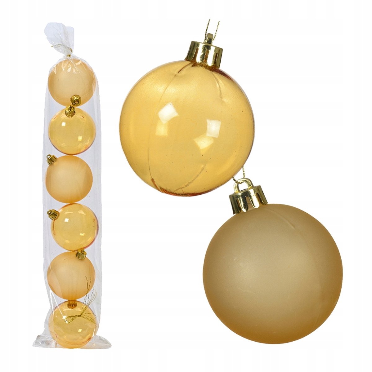 Gouden Kerstballen 7 cm - Set van 6 Onbreekbare Decoraties