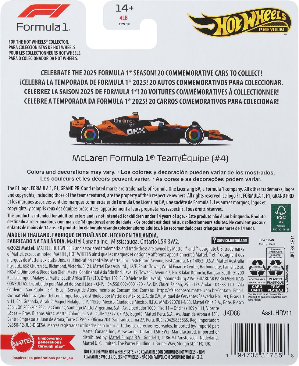 Hot Wheels Premium Formula 1 McLaren Team - Lando Norris — afbeelding 7