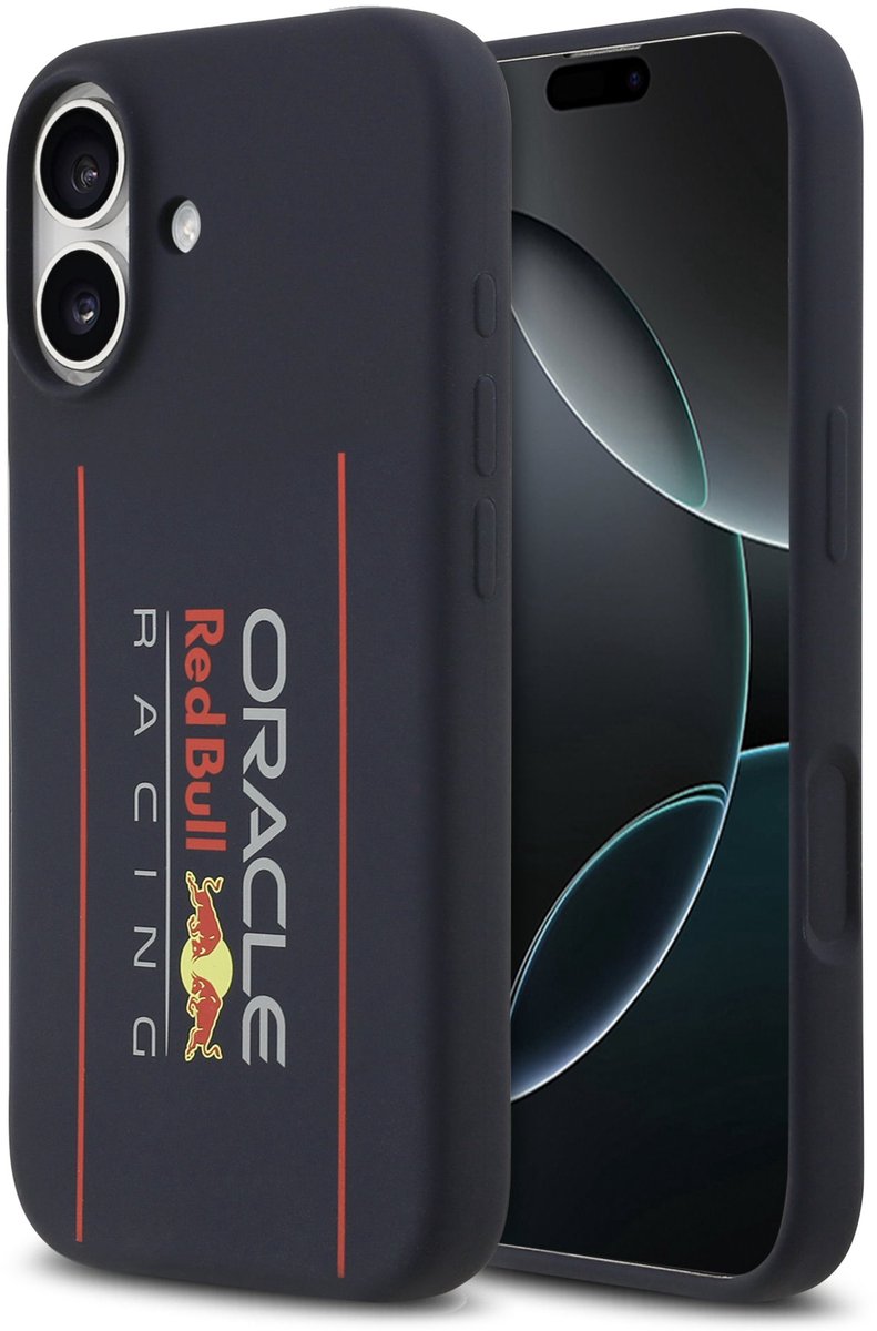 Red Bull Siliconen Hoesje Geschikt voor iPhone 17 – Navy – MagSafe Compatibel – Vertical Logo Design – Schokbestendig