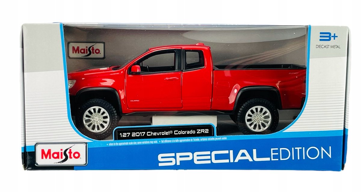 Maisto 2017 Chevrolet Colorado ZR2 Rood Metaal 1:27 Modelauto