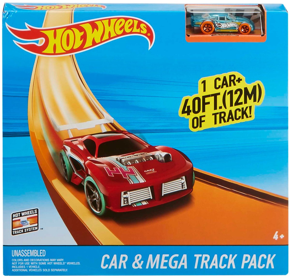 Hot Wheels Mega Baan Set - 12 Meter Racebaan met Auto