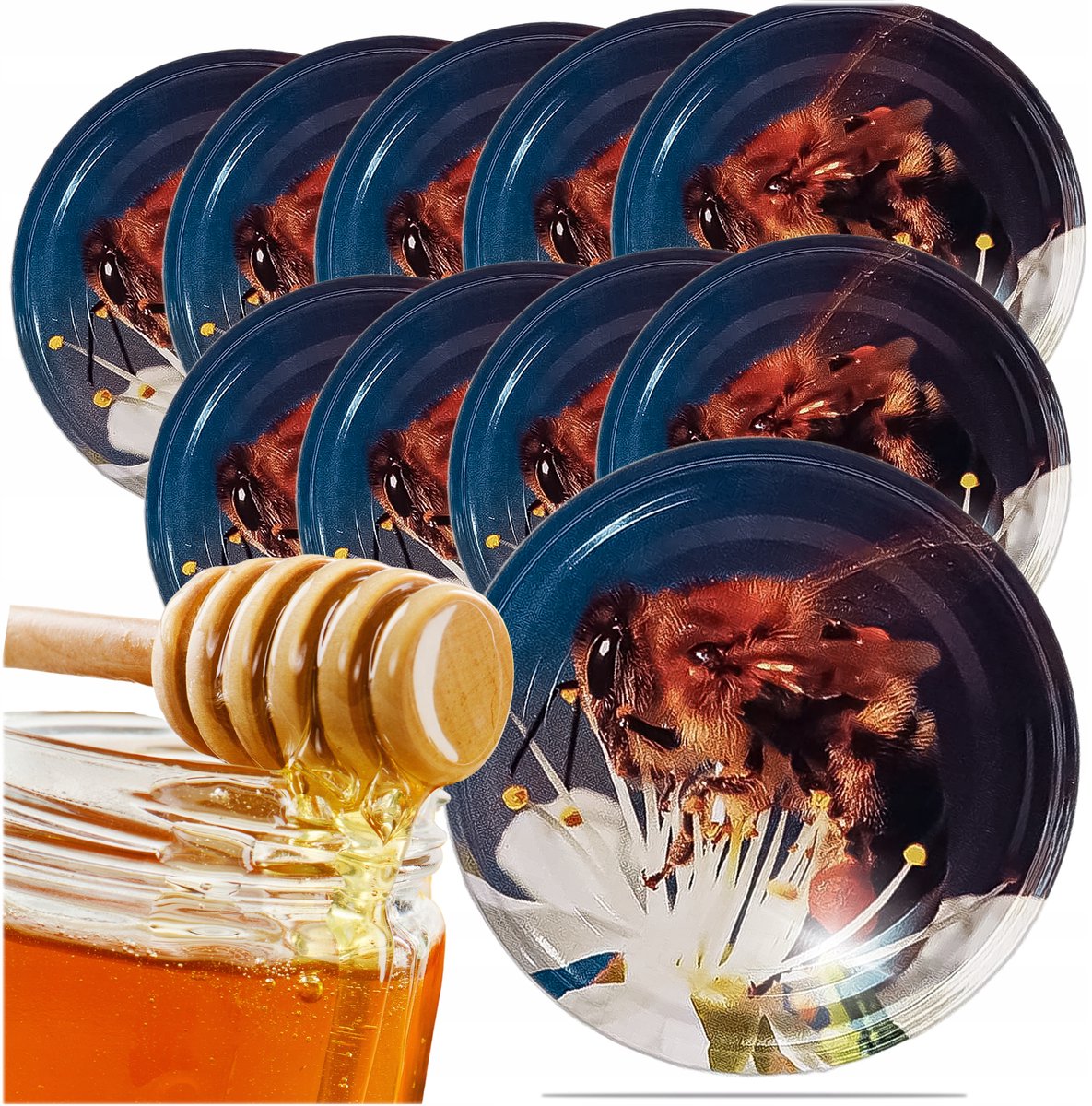 Draaidopjes voor potten Bijen 66mm 4-klik 10 stuks
