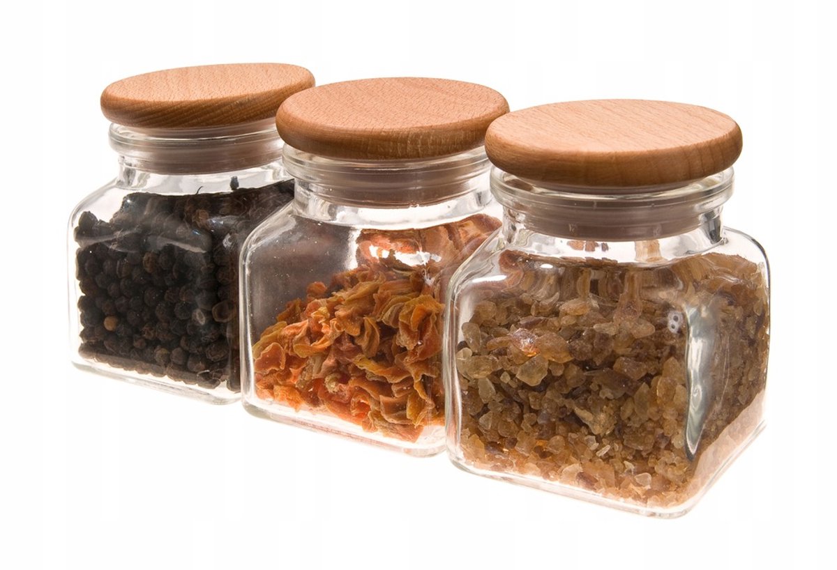 3x Glazen Kruidenpotjes 125 ml met Houten Deksel - Praktisch en Stijlvol