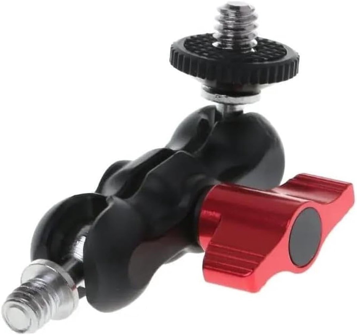 Magic Arm Dual Ball Head Mount Adapter - 360 graden rotatie- aluminiumlegering- 1/4" schroefdraad- lichtgewicht en duurzaam