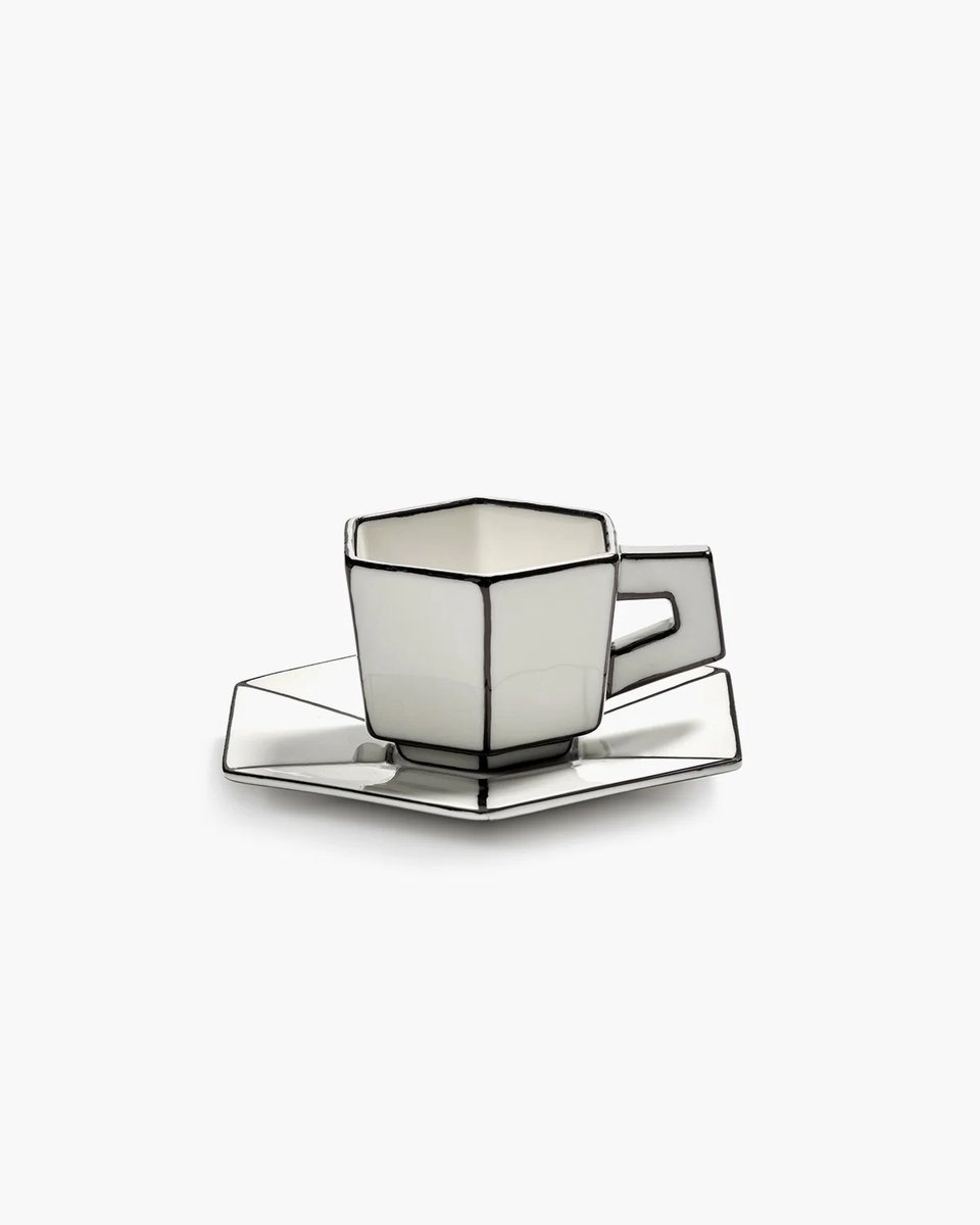 Serax Annebet Philips Carte Blanche Espresso kop + schotel 9cl inhoud (set van 2)