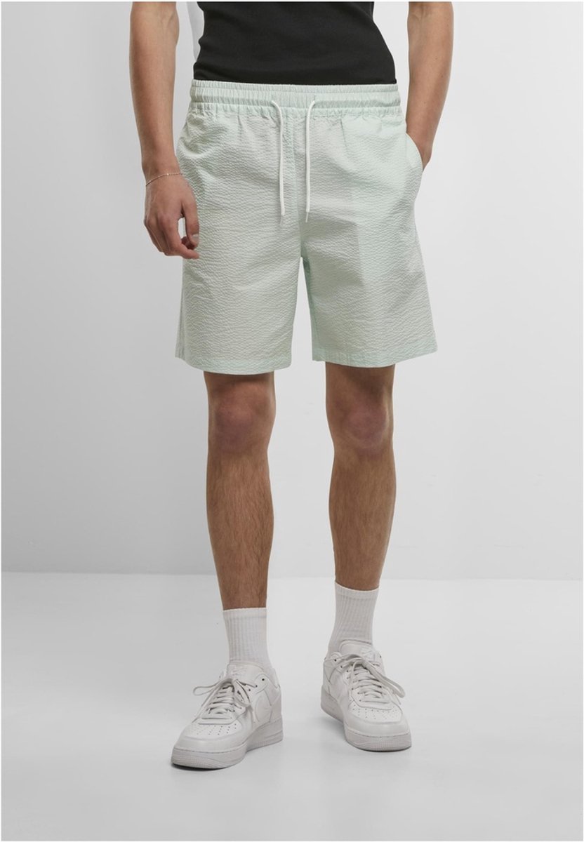 Urban Classics Basic Seersucker Korte broek 5XL Mintgroen