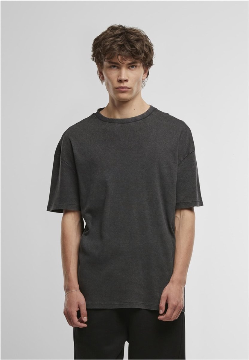 Urban Classics Washed Rib Heren Tshirt 3XL Zwart