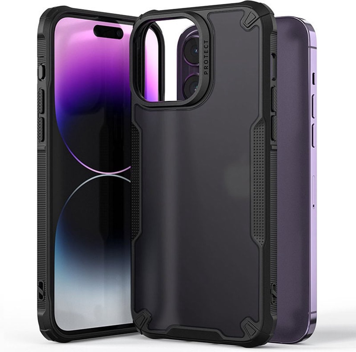 Fonu Hybrid X geschikt voor iPhone 16 Pro hoesje - Stevige Bumpers - Matte hoes