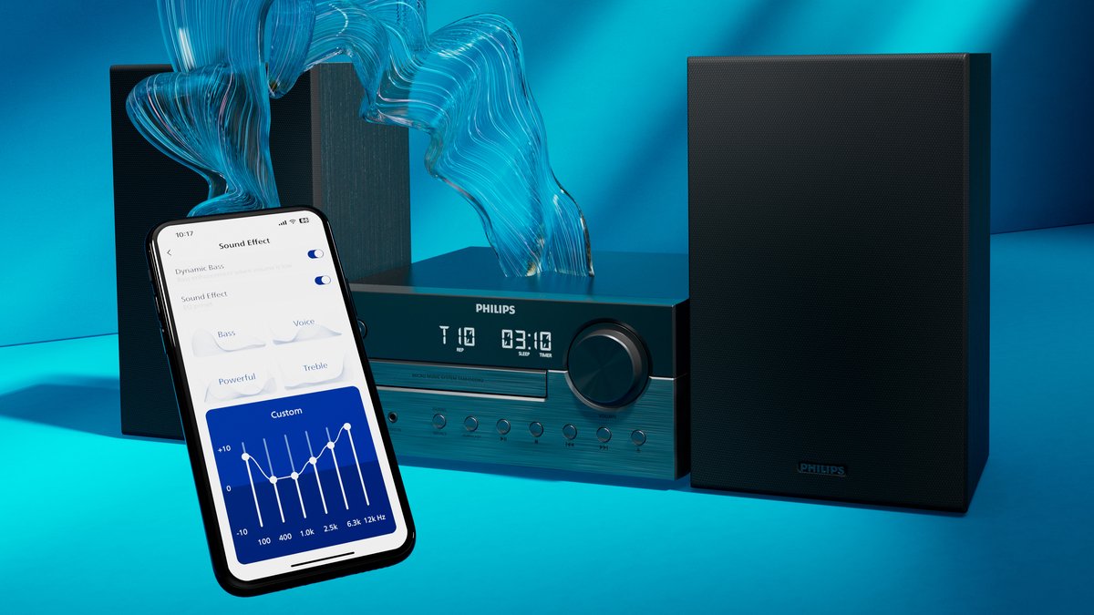 PHILIPS TAM4505M2/12 Micromuzieksysteem - DAB+ / FM Radio - CD - streaming - Auracast - 80W - Bluetooth 5.4 - Donkergrijs / zwart thumbnail 3