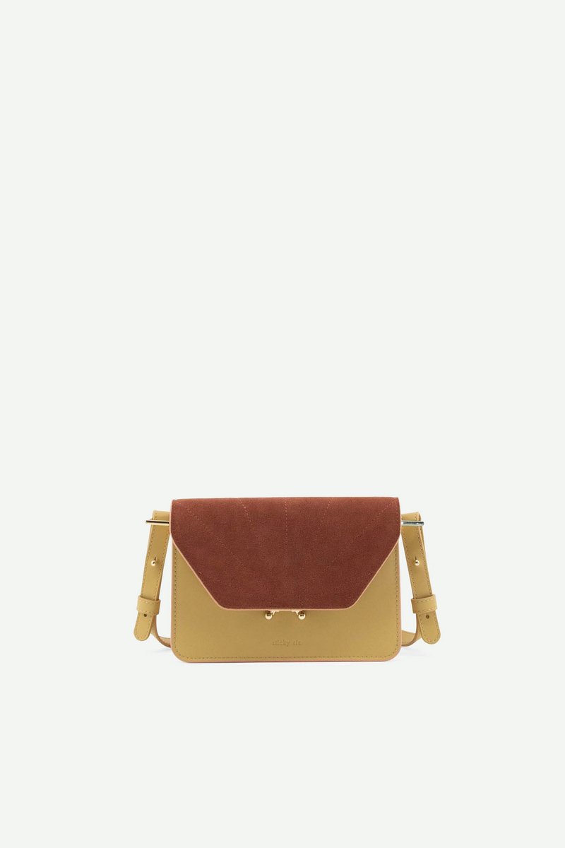 Sticky SIS - schoudertas - la promenade - kleurig - madeleine beige + croissant bruin
