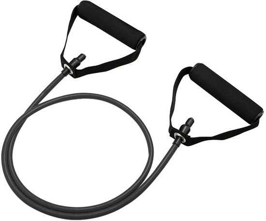 Resistance Band, Rubber Resistance Elastic Band Latex Schuim Trainingstouw Buizen Elastic Band Workout Fitness Workout Accessoires voor Yoga Gym (Zwart Lengte 120cm, 30LB)