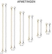 6 Stuks Kettingverlengingskettingen, 5 cm, 7,6 cm, 10 cm Roestvrijstalen Sieradenverlengers Armbandverlenger voor Sieraden Ketting Armband Enkelband (Goud