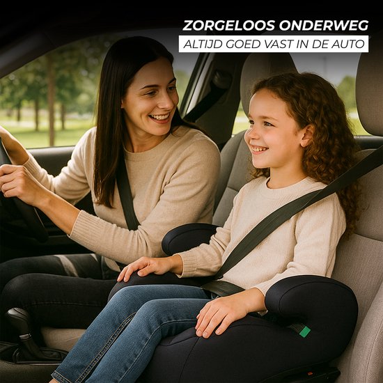 Oemmie Zitverhoger - Autozitje - Kinderzitje - Autostoelverhoger - Booster Seat - 125-150 cm - Met Armleuning - Zacht Schuim - Zwart van Merkloos — afbeelding 3
