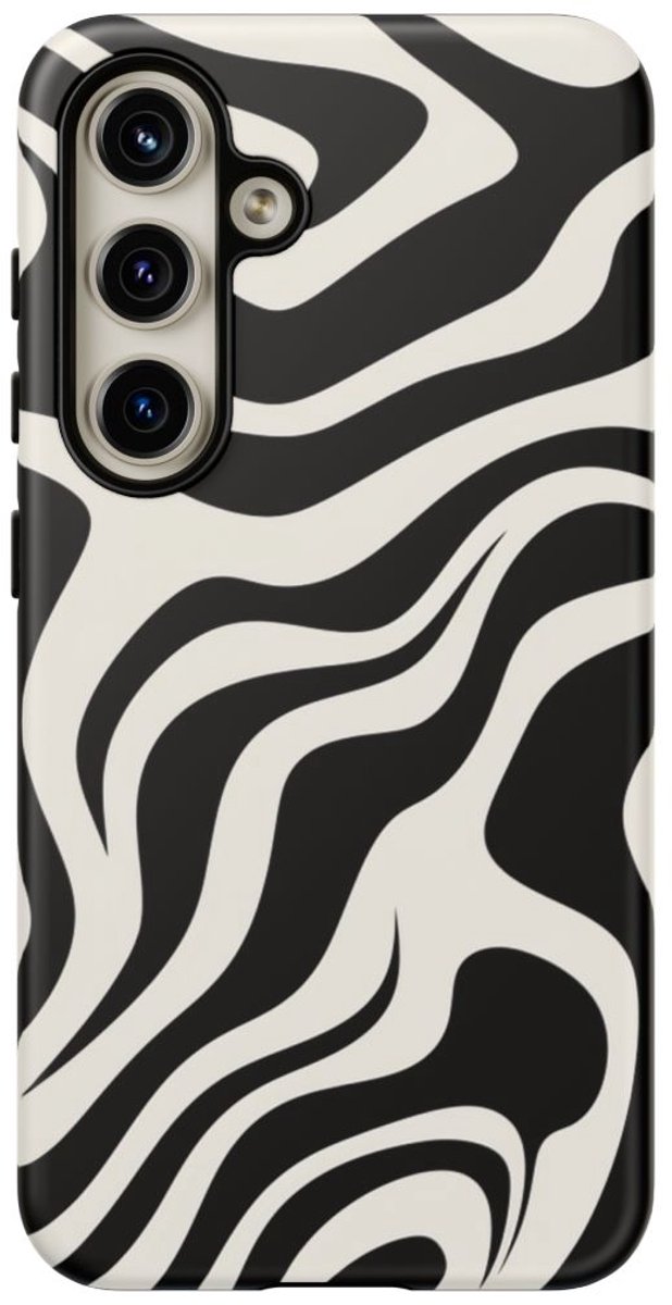 Zwart-Wit Abstract Zebra-Patroon – Telefoonhoesje Geschikt voor Samsung Galaxy S24