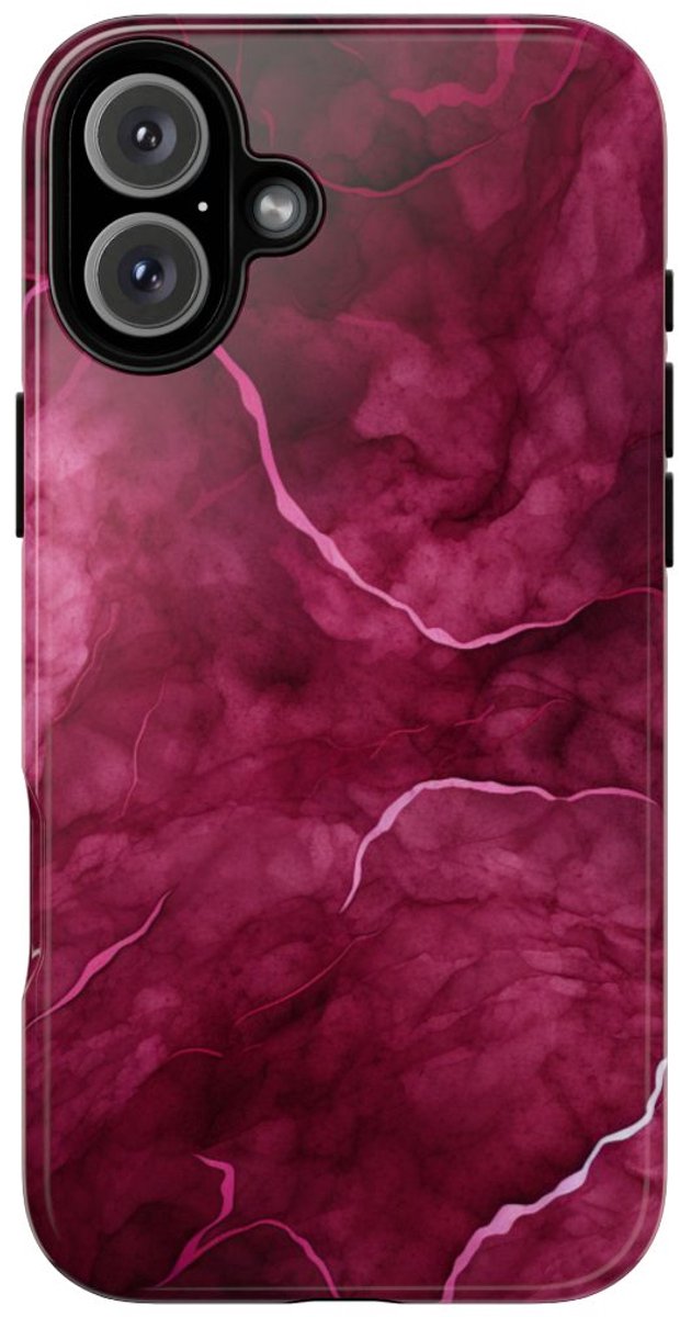 Abstracte Bourgondische Marmerstructuur – Telefoonhoesje Geschikt voor iPhone 16 Plus