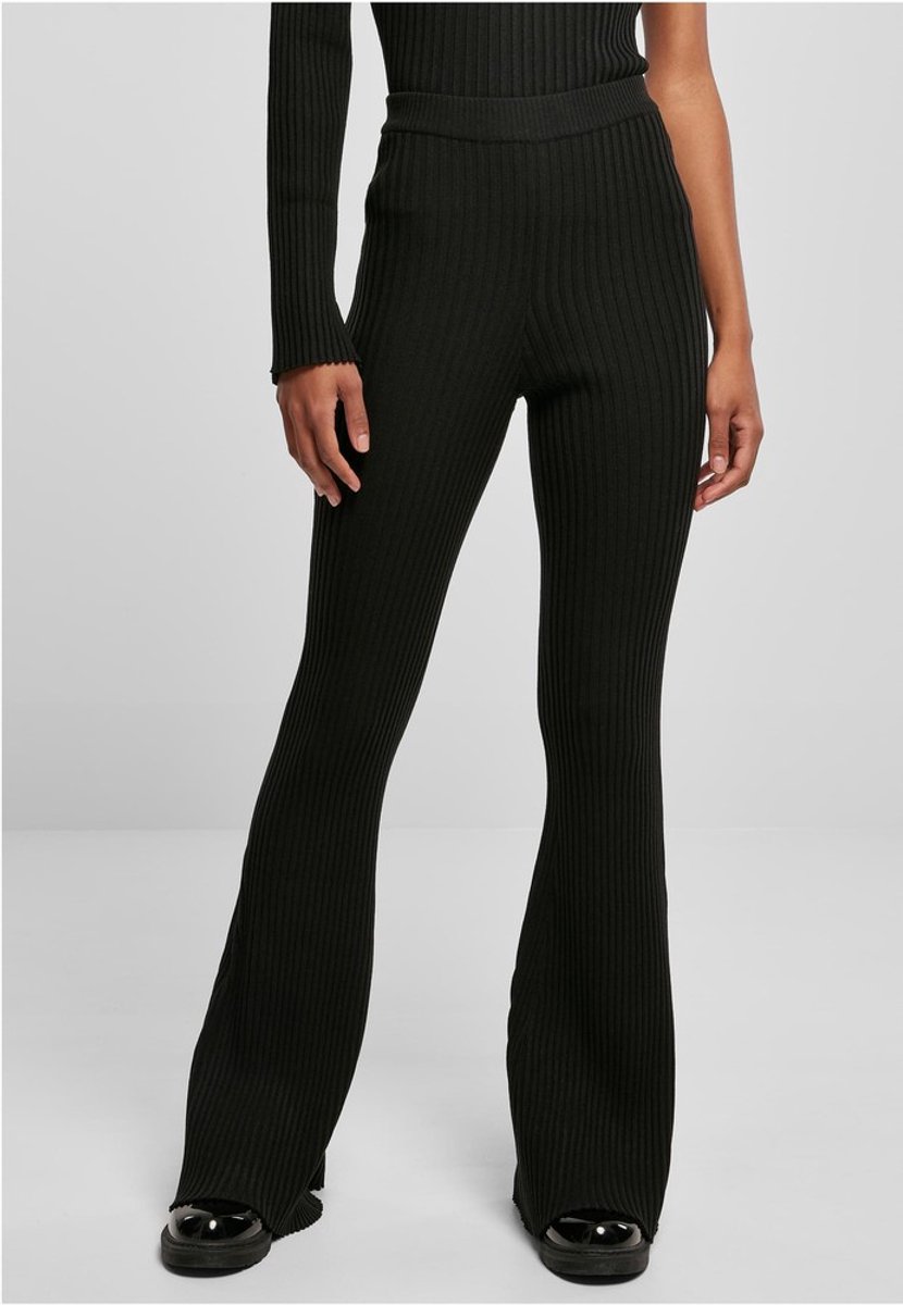 Urban Classics Flared Rib Knit Legging L Zwart
