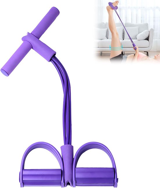 Weerstandsband Fitness-spantouw - Pedaaltrekker Voor Het Strekken Van Benen Bodytrainer Met 6 Buizen Voor Buik Taille Arm En Beenstrektraining
